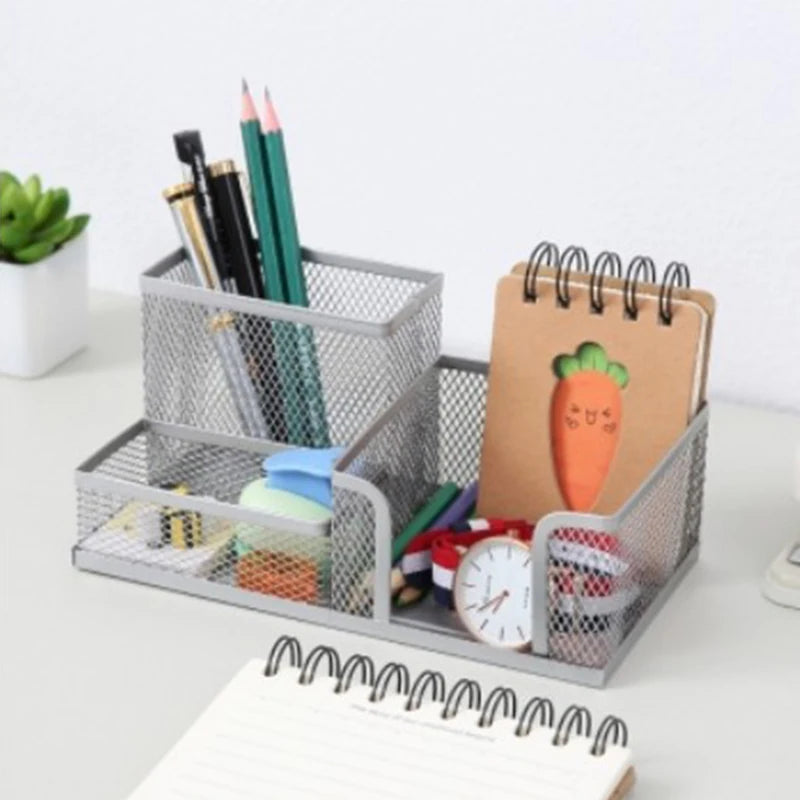 Multifunctional Pen Holder Creative Metal Iron Art Storage Pen Holder Student Stationery Desktop Office Storage Box