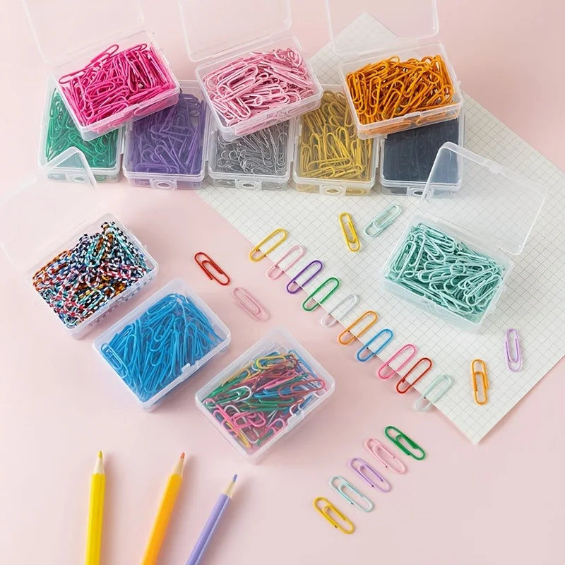 Metal Paper Clip Durable Rust Coated Paper Clips Reusable Solid Color Paper Clips Colored Paper Clips for Document Organizing