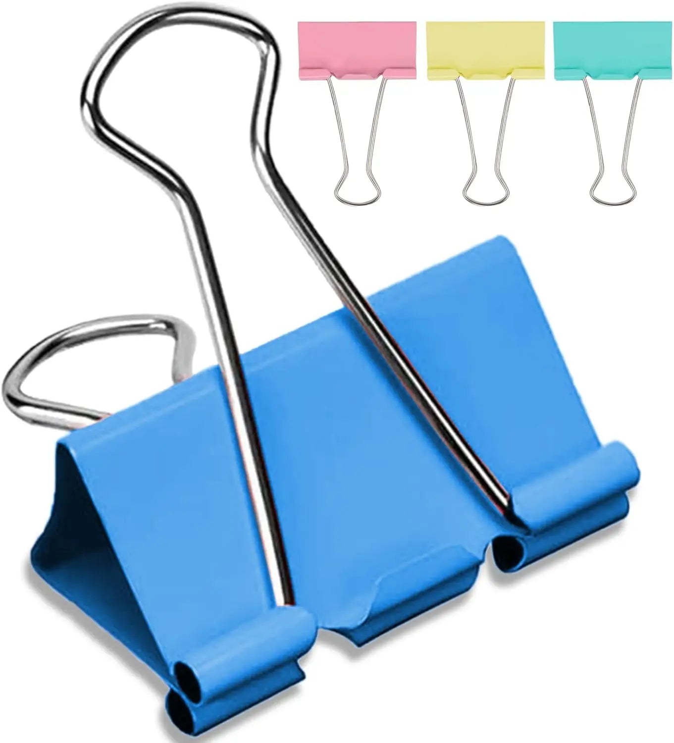 24pcs 51mm Effortless Binder Clip Clamps Long Tail Clip Combination Folder Bookmark Paper Ticket Clip School Office Supplies