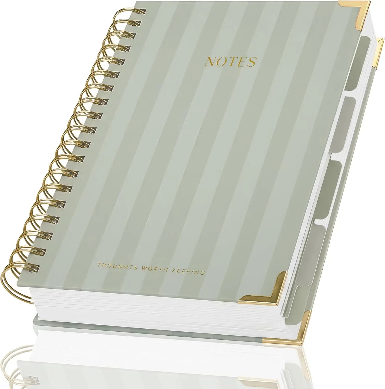 Aesthetic Thick Spiral Notebook with Tabs, B5 Premium Journal for Women, College Ruled with 300 Pages and Dividers