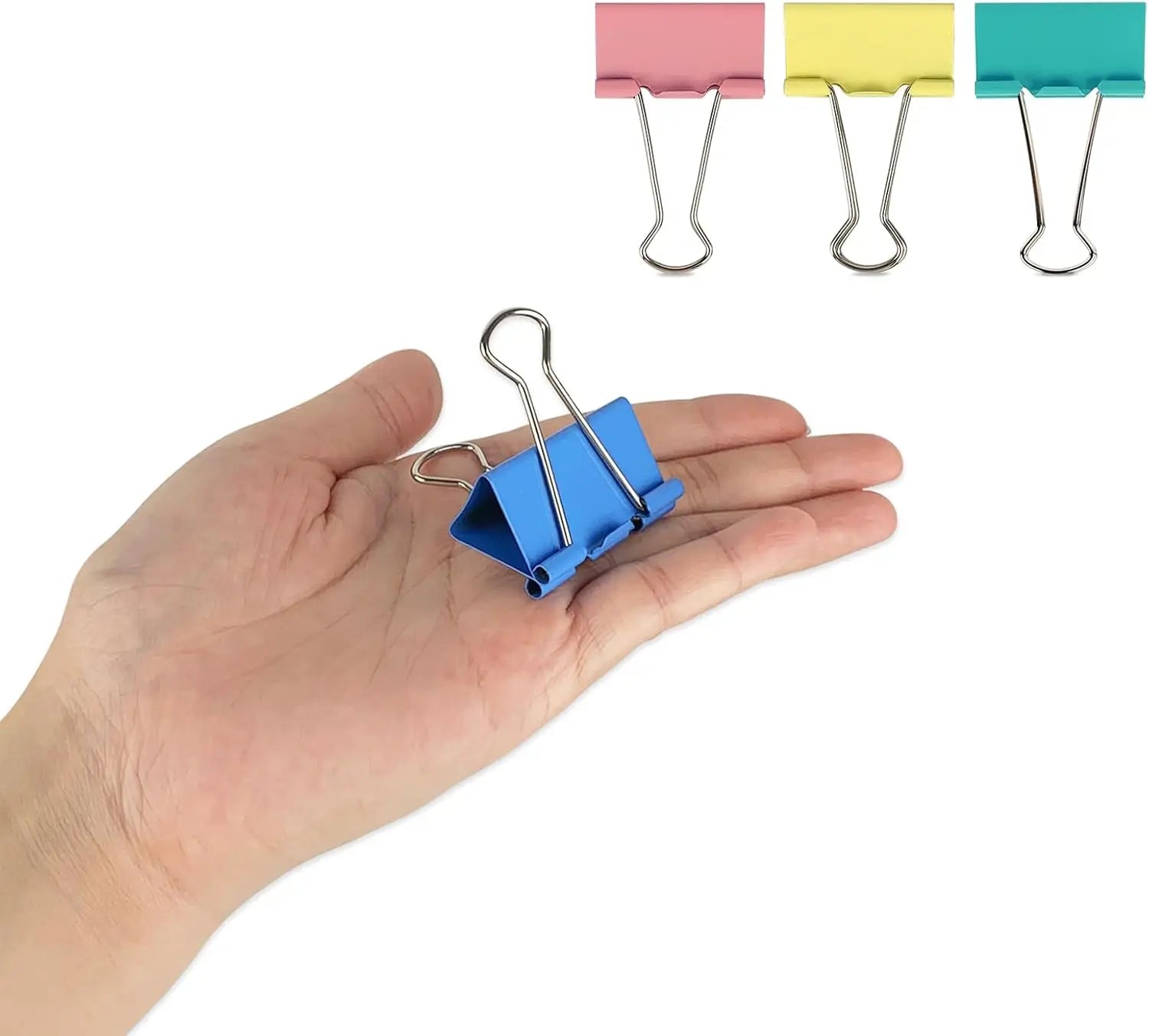 Large Binder Clips, 1.6 inch, 24 Pack, Colored Binder Clips, Paper Clamps Large Size for Office Supplies, 4 Vibrant Colors