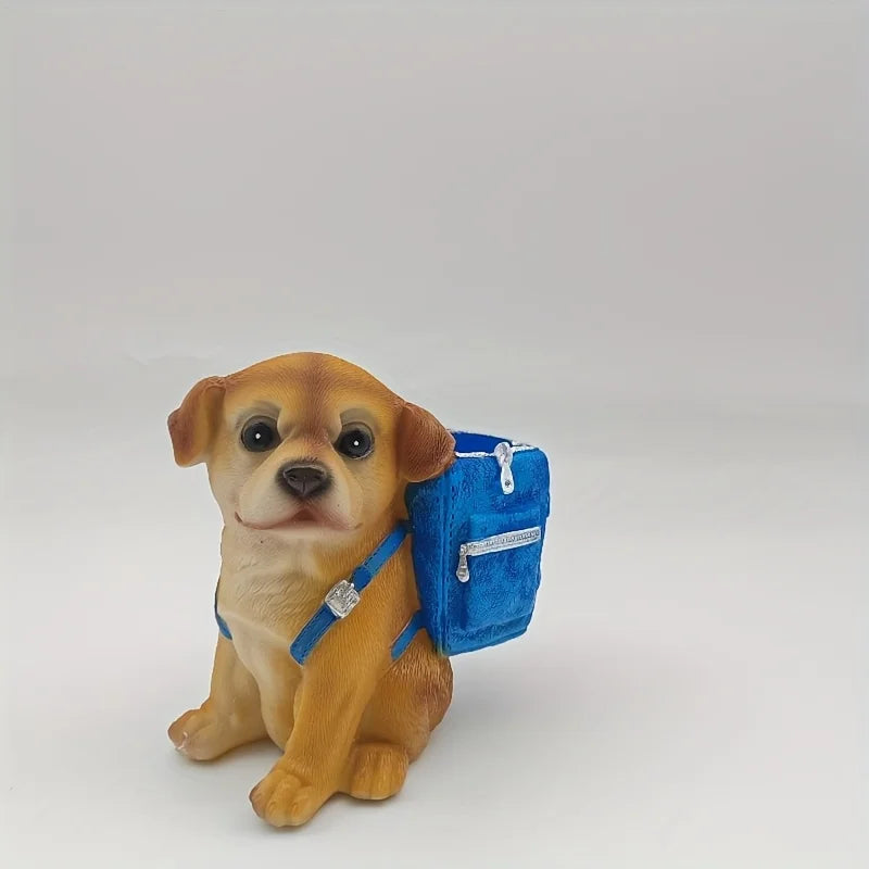 Cute Puppy Pencil Holder Desk Decorations Home Decorations Resin Crafts Gifts for Kids Desktop Storage
