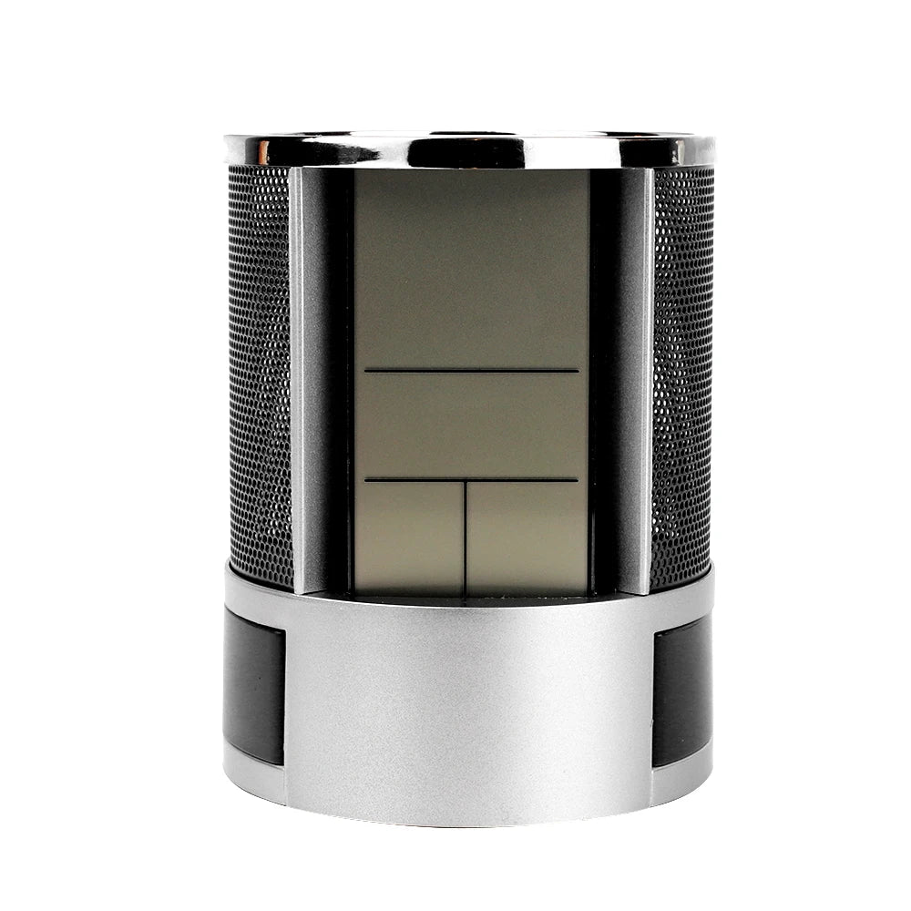 Iron mesh circular perpetual calendar storage pen holder - clock alarm clock - temperature detection multi-function