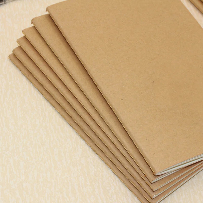 4.33x7.87in Kraft Lined Notebooks (10-Pack) - Portable Eco-Friendly Pocket Journals
