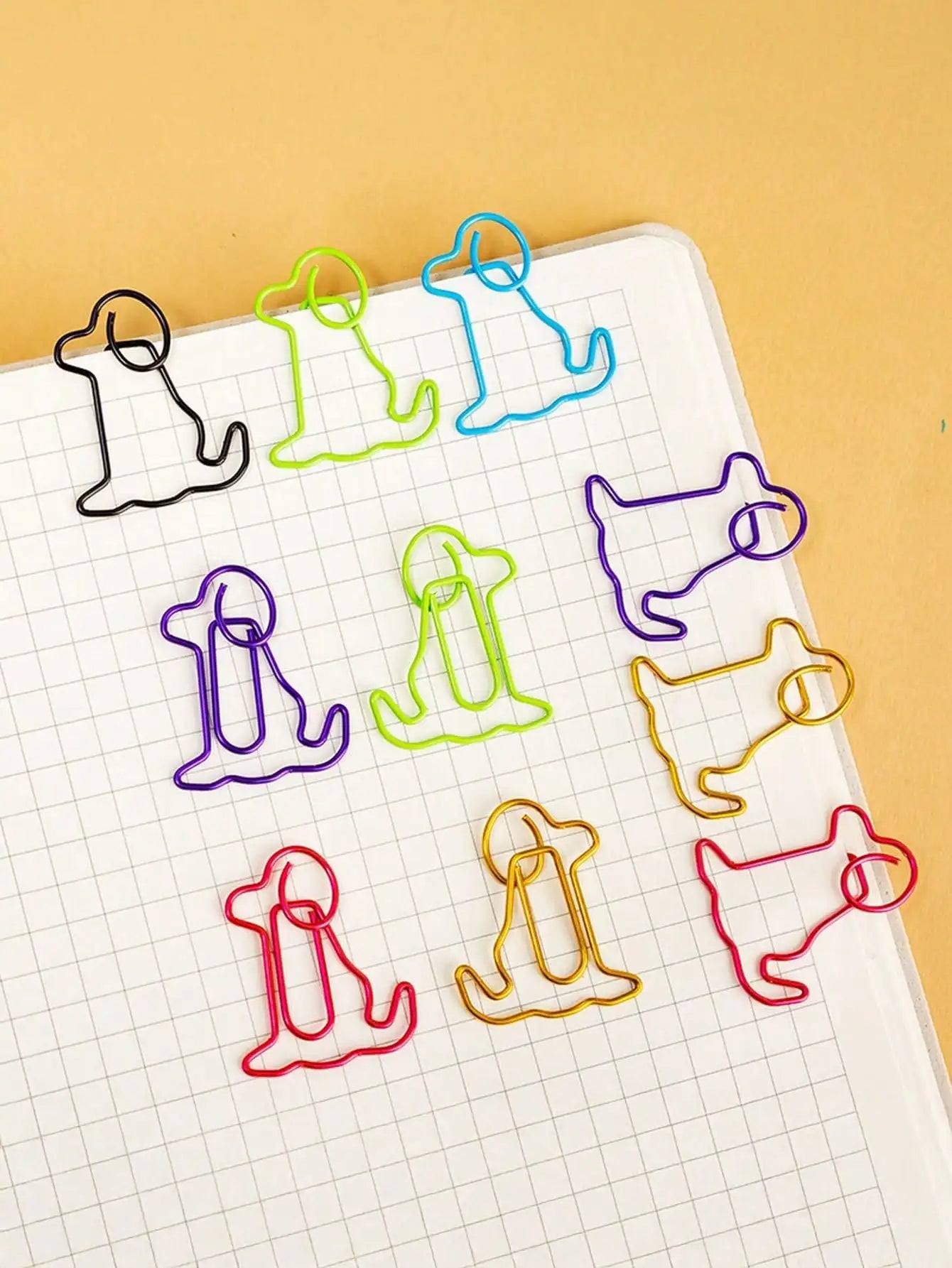 50pcs Colorful Dog‑Shaped Paper Clips – Cute Puppy Bookmarks For Office, School, Planner, Party Decor &amp; Gifting