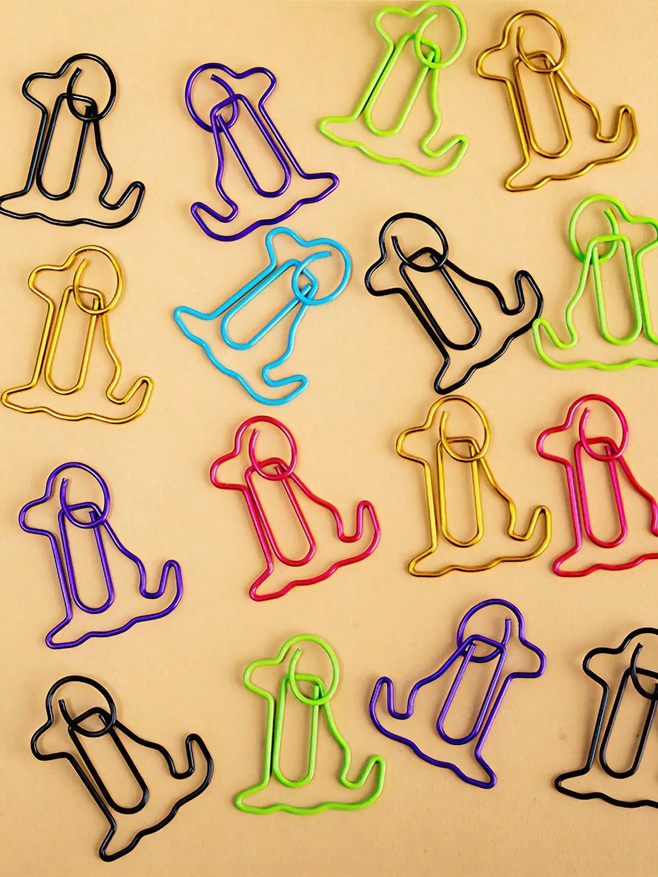 50pcs Colorful Dog‑Shaped Paper Clips – Cute Puppy Bookmarks For Office, School, Planner, Party Decor &amp; Gifting