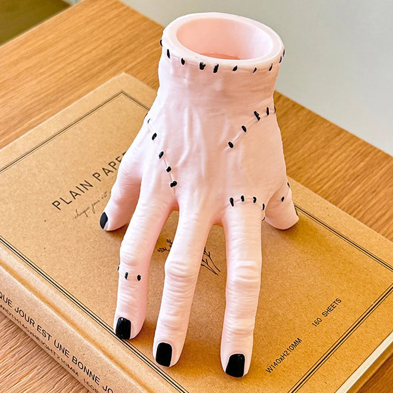1PC Hand Shaped Resin Pen Holder - Durable, Portable, and Stylish Storage for Pencil, Pen, and Stationery, Makeup Brush Storage