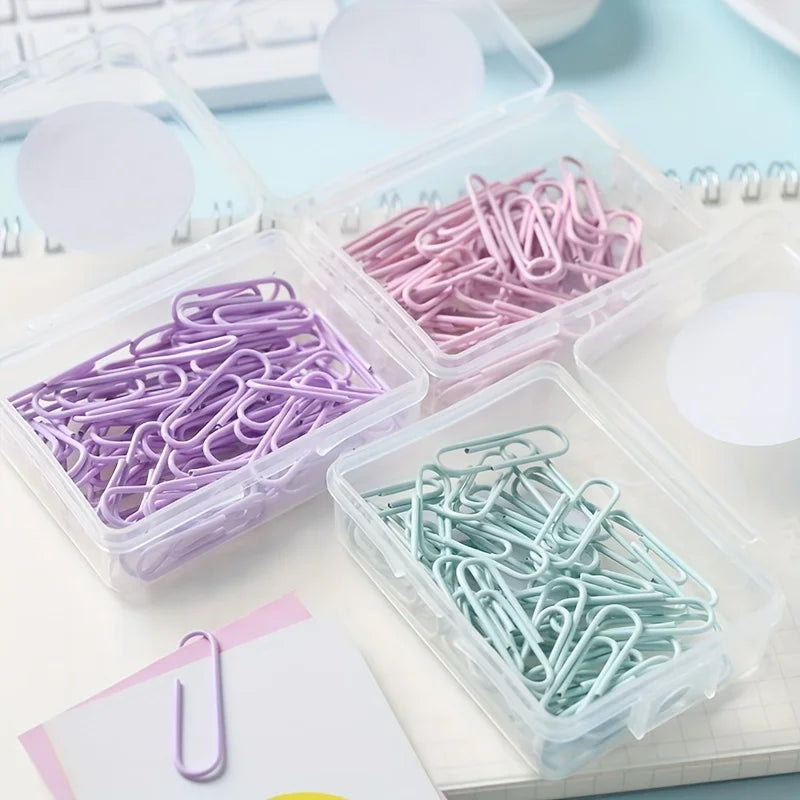 50pcs 28mm Metal Paperclips Documents Bookmarks Index Page Paper Binder File Clips School Office Supplies Stationery Accessories