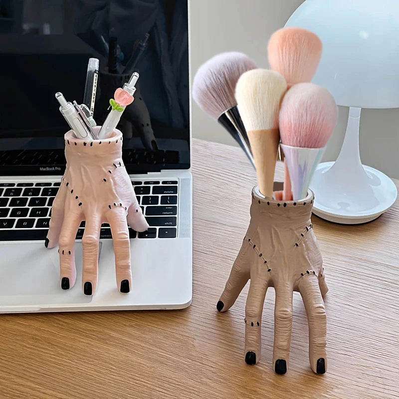 1PC Hand Shaped Resin Pen Holder - Durable, Portable, and Stylish Storage for Pencil, Pen, and Stationery, Makeup Brush Storage