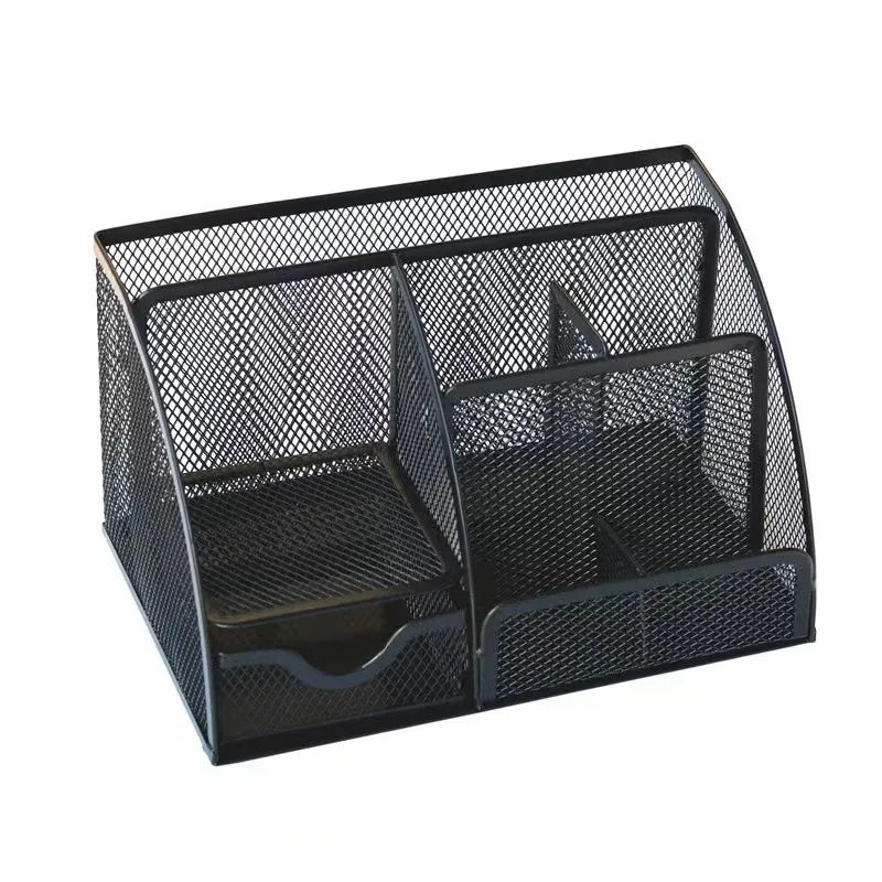 Mesh Pen Holder and Organizer with 7 Compartments and Drawers for Office, Workspace, Business, Home Use